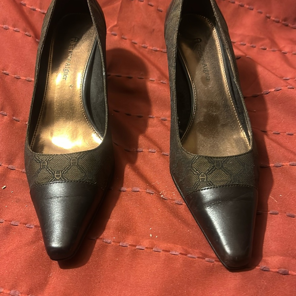 Leather Upper Monogrammed Pointed Toe - image 1